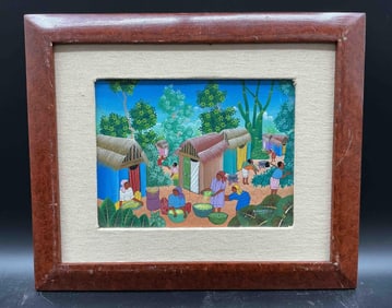Village Scene by M. Estousfils