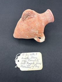 13 - Jug with 3 Handled Iron Age Israelite First Temple period miniature of big