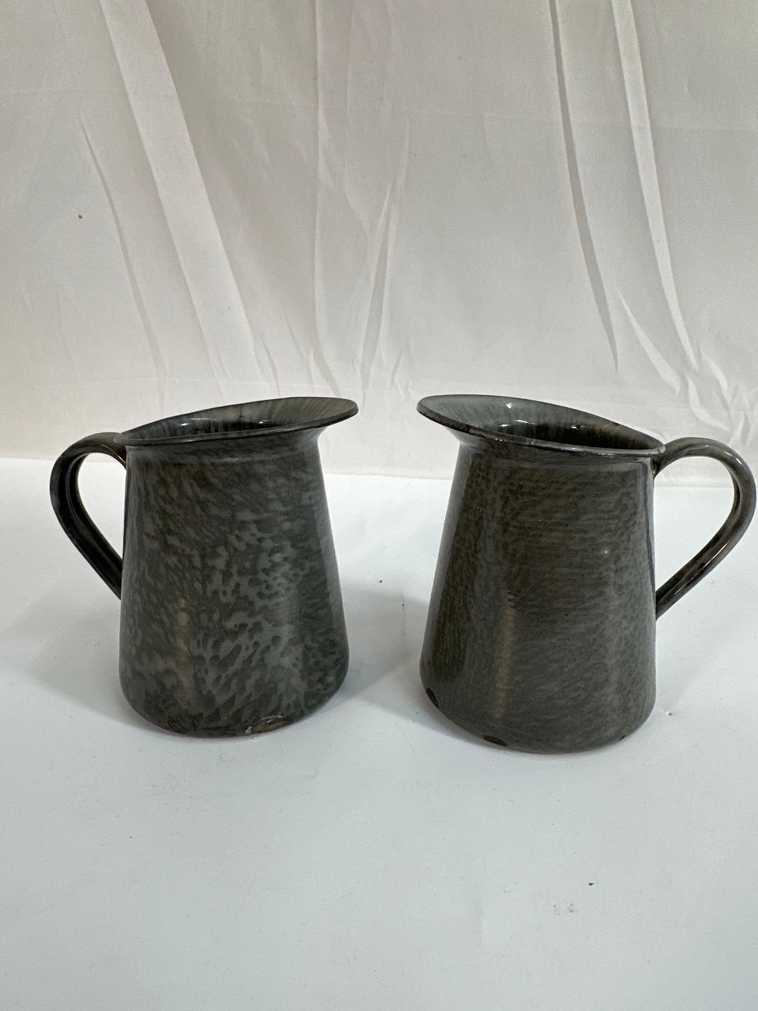 2 Small Grey Pitchers - Graniteware - Box 2 - Photo 9 (1 of 4)