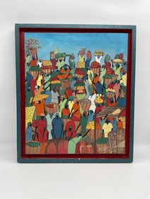 Bustling Market Scene by E.J. Yvey