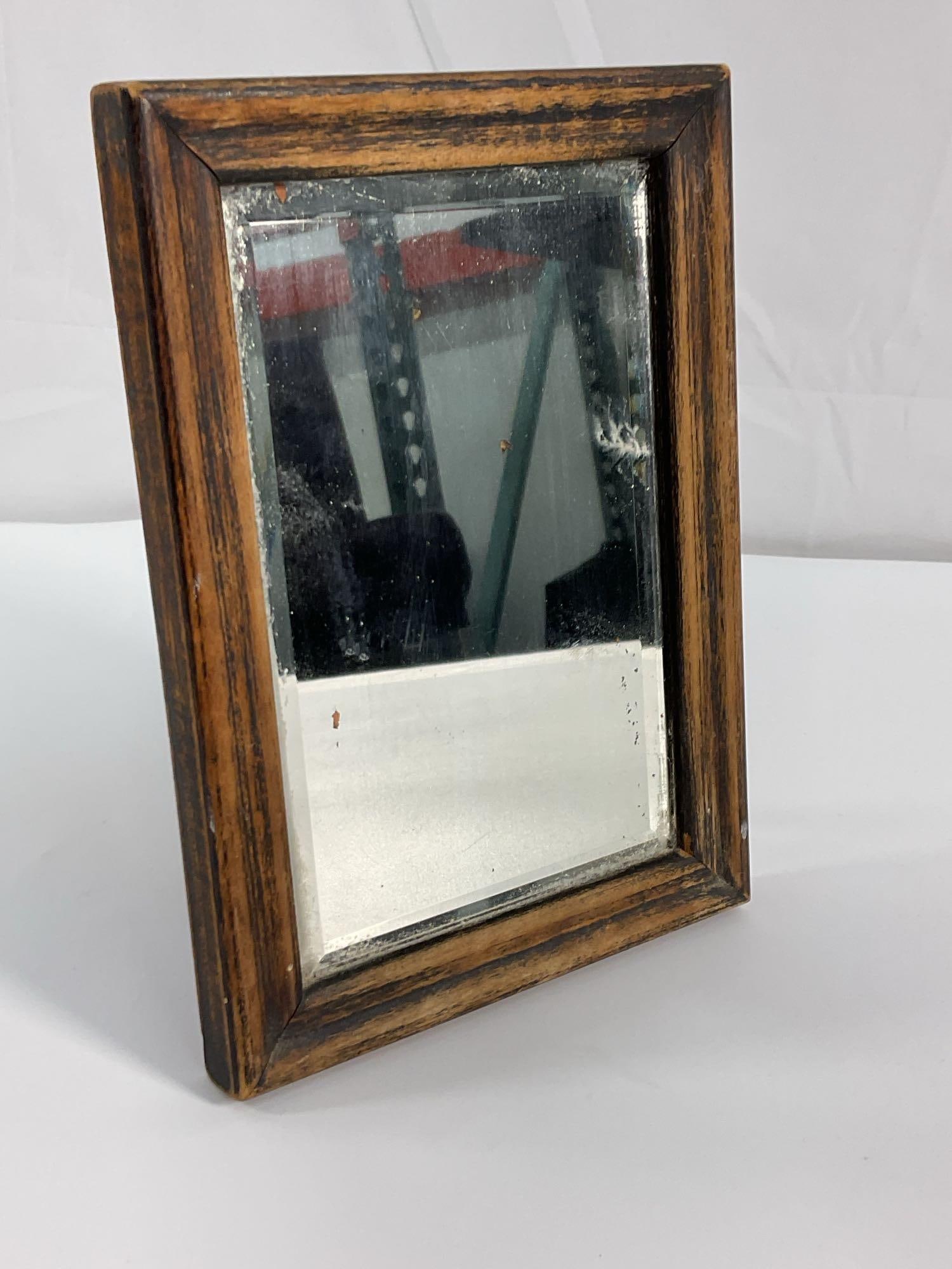 Antique Wooden Framed Tabletop Mirror (1 of 3)