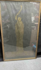 Gilded Elongated Figure Sculpture