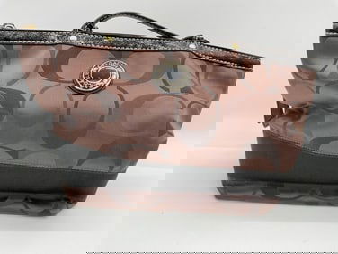 Coach Signature C Brown and Black Handbag
