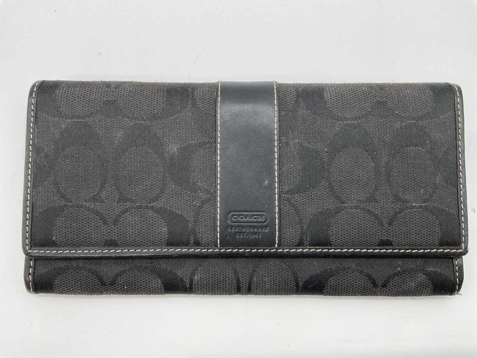 Coach Signature Black Canvas and Leather Wallet (1 of 3)
