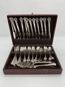 Silver-Plated Flatware Set in Box (Art Deco Style)