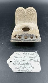 430 - Five Spouted Square Oil Lamp Byzantine 4th Century A.D. 2
