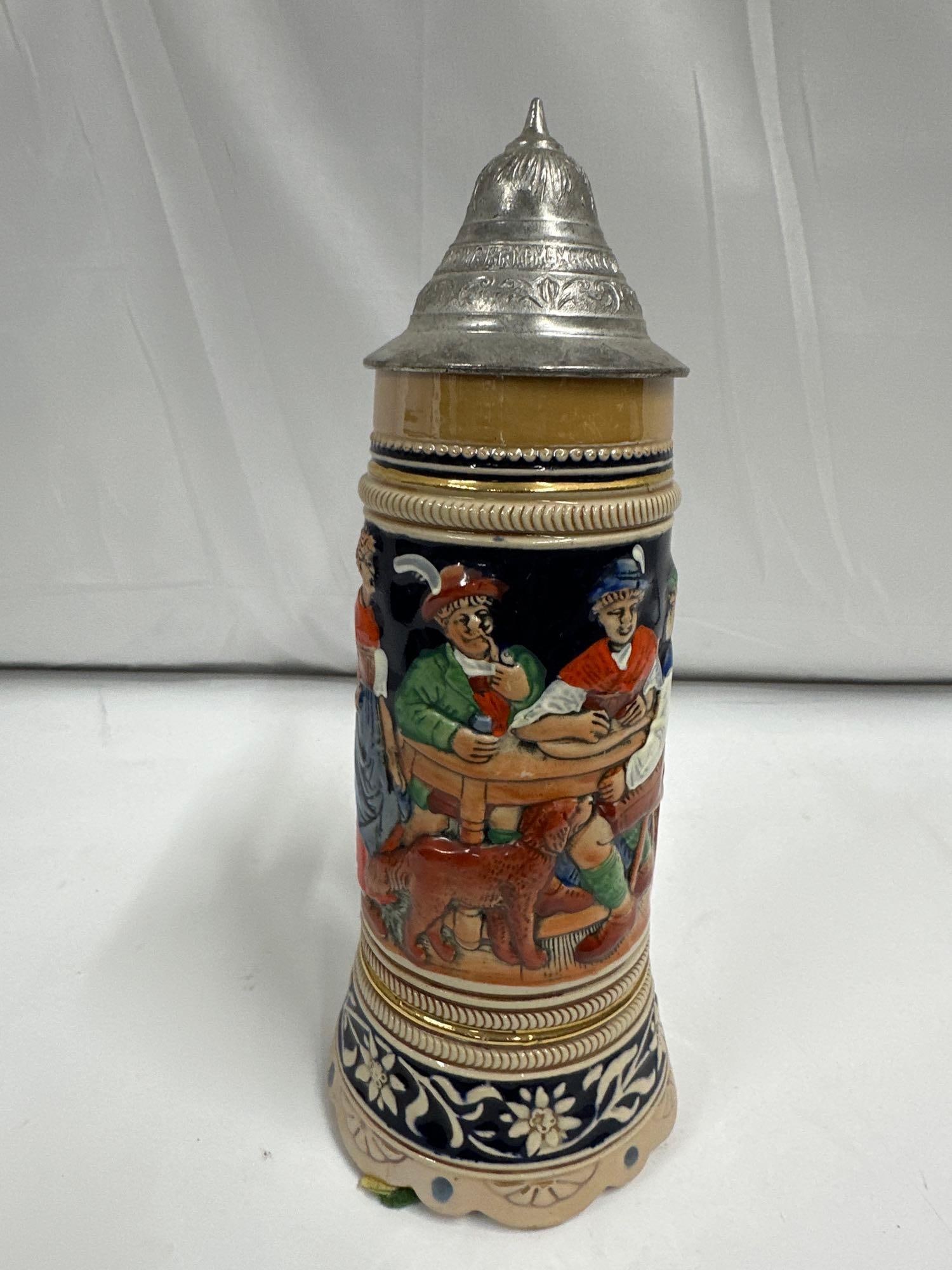Rare Vintage German Beer Stein with Pewter Lid – Tavern Scene- PLAYS MUSIC (1 of 6)