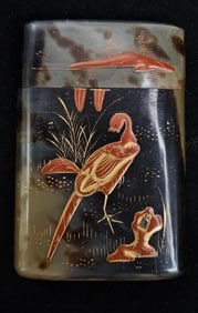 Japanese Style Inro Box with Bird Motif
