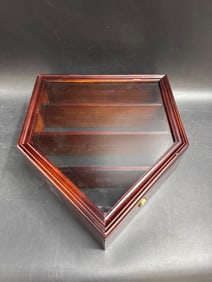 Wooden Display Case with Glass Front