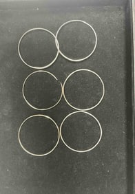 Set of Six Sterling Silver 925 Bangle Bracelets, Size 8