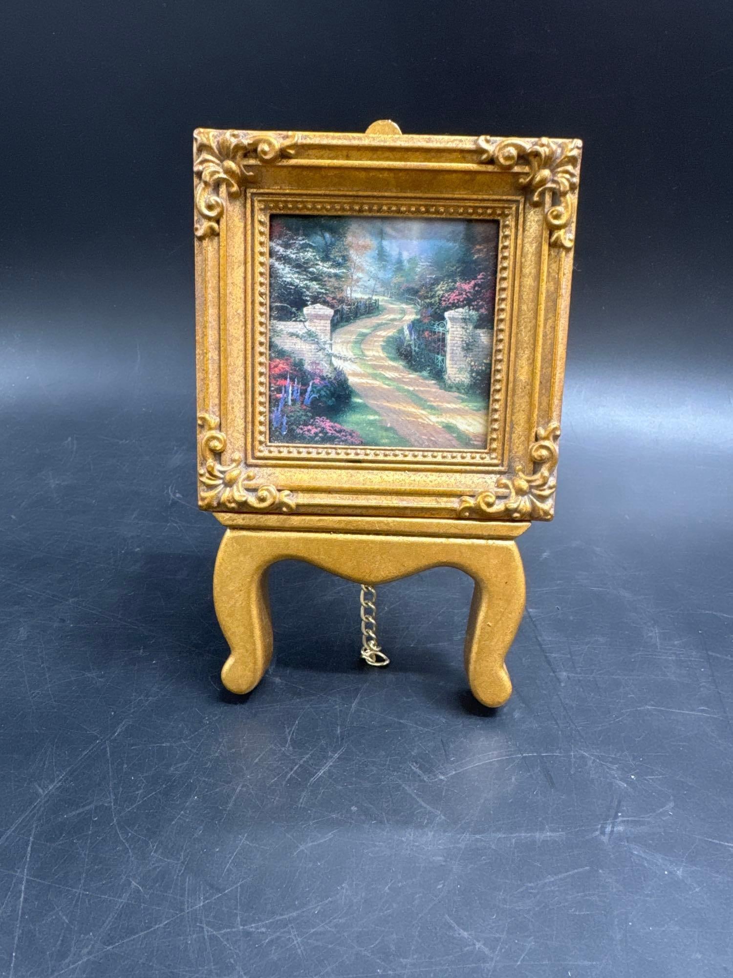 Framed Miniature Landscape Print by Thomas Kinkade with Easel Stand (1 of 4)
