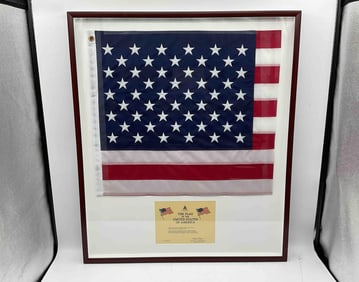 Framed United States Flag with Capitol Certificate