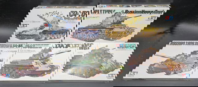 Collection of Tamiya 1/35 WWII Russian and British Armor Model Kits