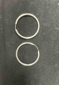 Sterling Silver 925 Hoop Earrings, 2" Diameter – 6.75g