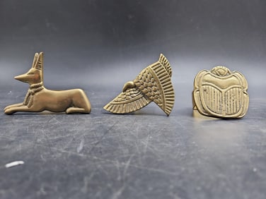 Decorative Brass Napkin Holders - Set of 3