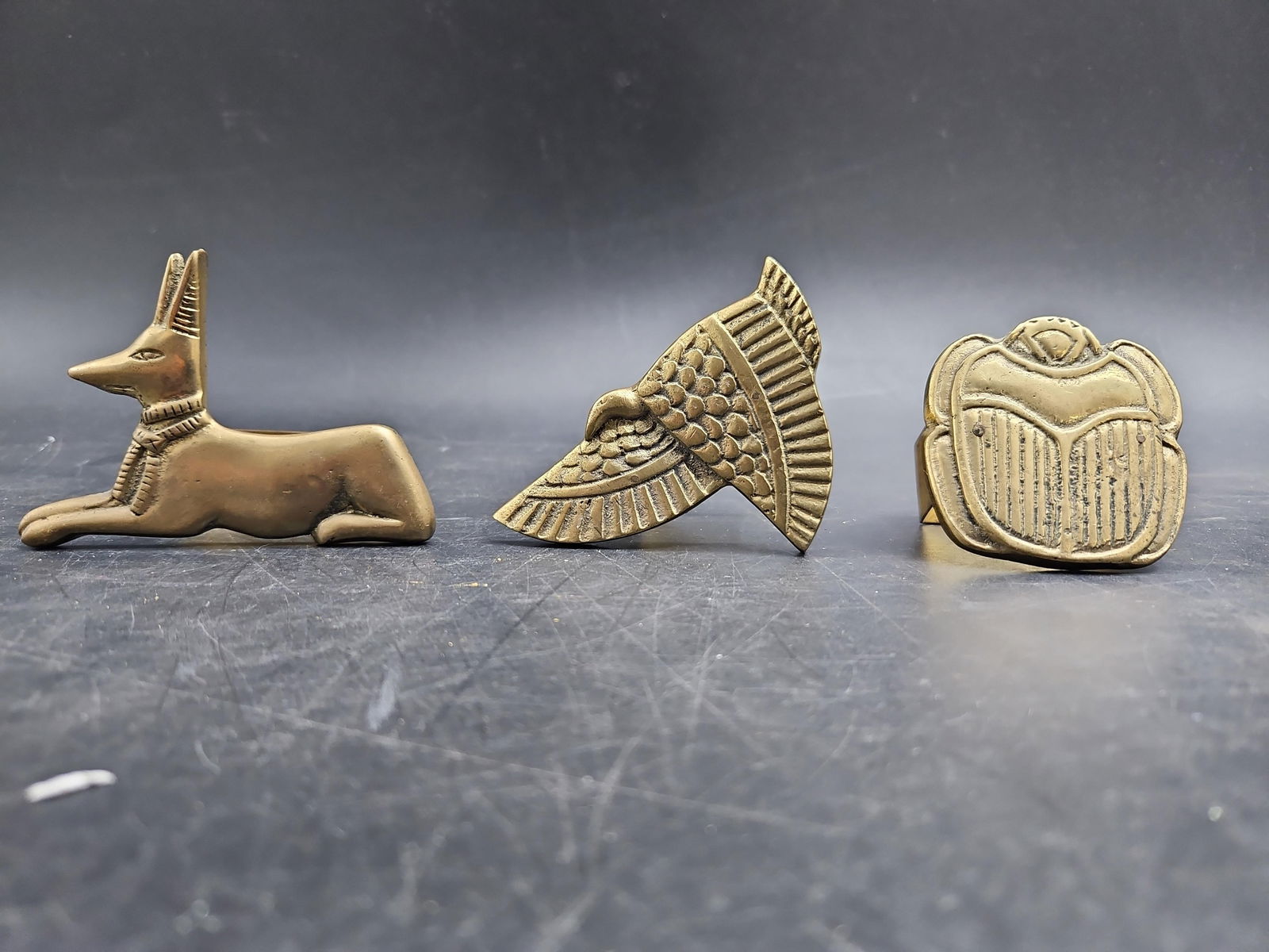 Decorative Brass Napkin Holders - Set of 3 (1 of 4)