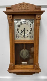 Vintage German Wooden Wall Clock