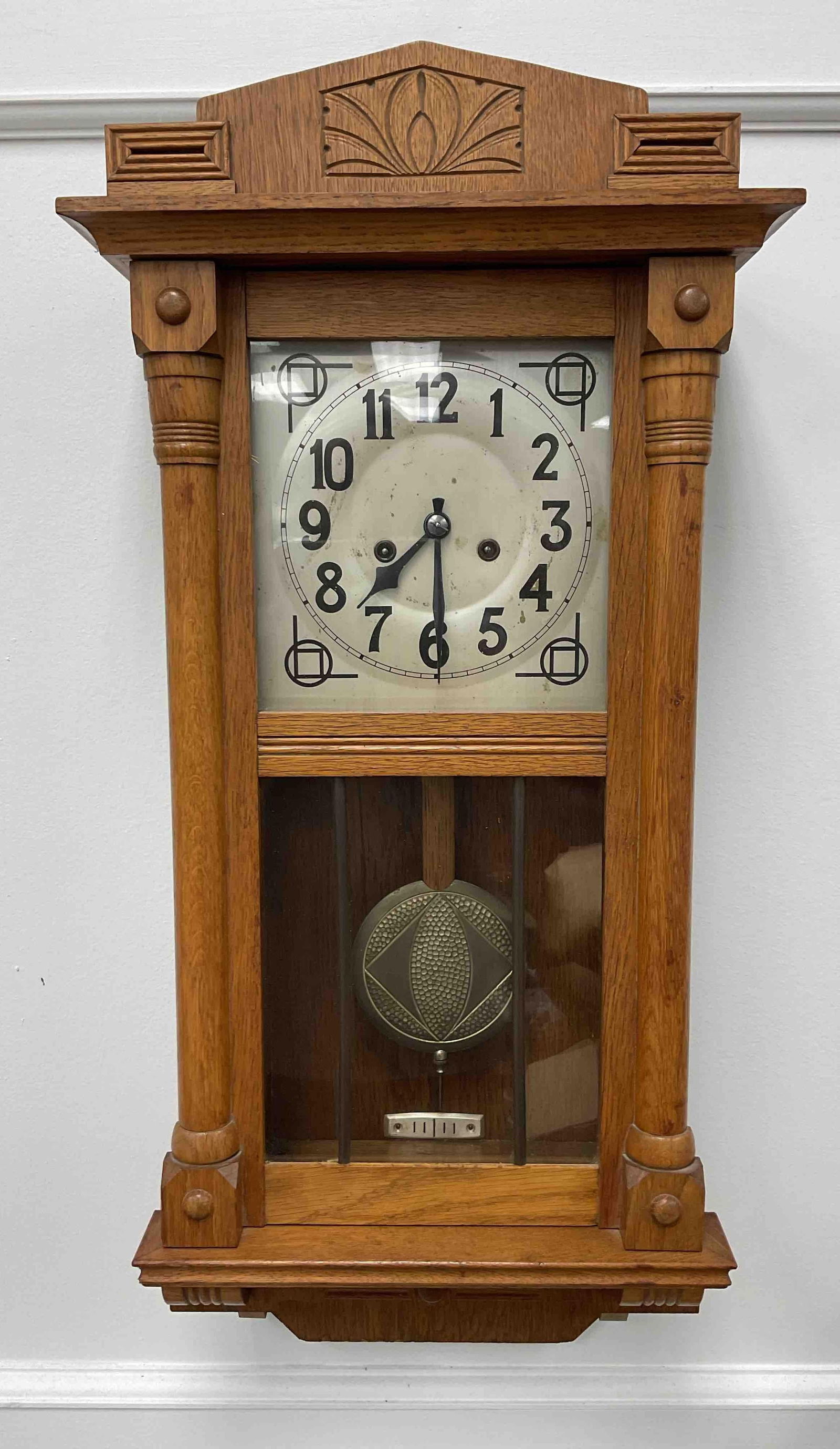 Vintage German Wooden Wall Clock (1 of 5)