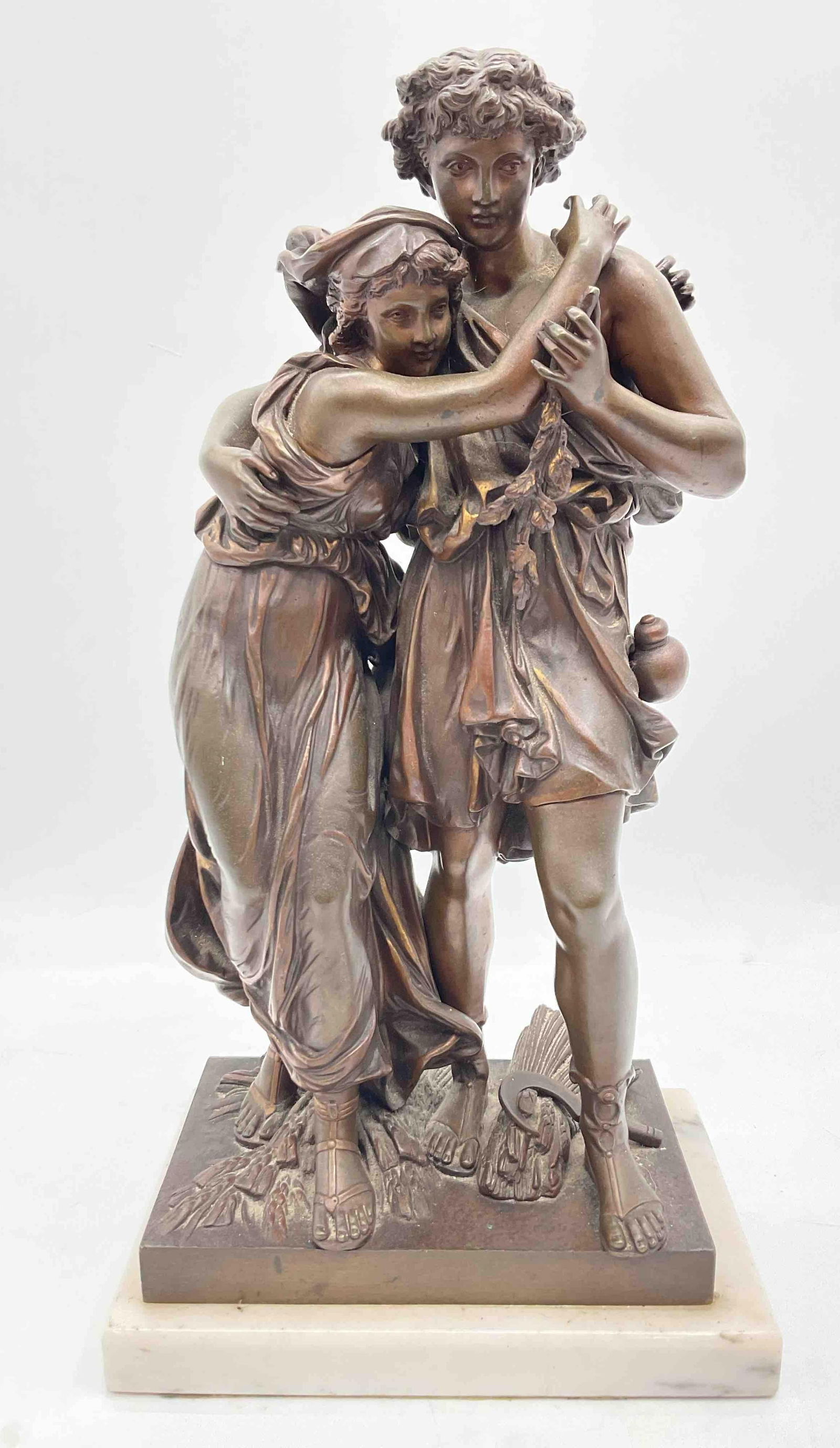 " The Harvesting Couple" Le Retour des Champs by Etienne Henri Dumage (1830-1888) (1 of 5)