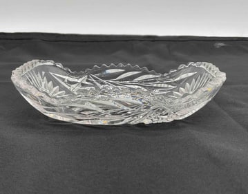 Cut Glass Oval Serving Dish