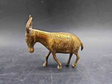 Antique Cast Bronze Donkey Figurine