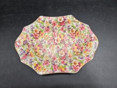 Vintage Chintz Floral Porcelain Bowl - James Kent Limited Longton