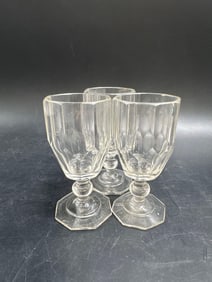 Set of Three Vintage Faceted Goblets