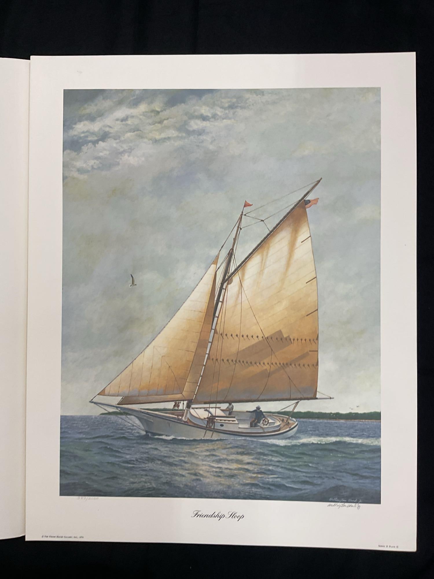 Wellington Ward Jr. (American, 1935-2016) Lithograph: Limited edition print of “The Friendship Sloop” by Wellington Ward Jr, pencil signed & numbered Dimensions: H21in L17in approx