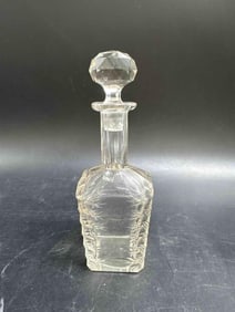 Vintage Cut Glass Decanter with Faceted Stopper