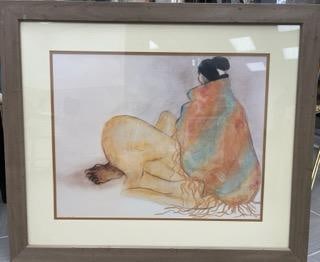 "Angelinas Shawl" by R.C. Gorman(American, 1931-2005) Lithograph