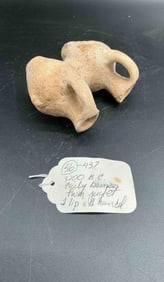 56- 437 3200 B.C. Early Bronze Twin Juglet 1 lip& 1 Hancd