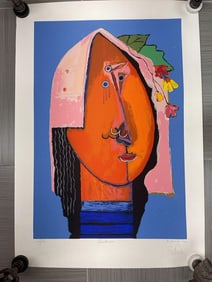 Abstract Portrait by Alberto Ulloa (Dominican Republic, 1950-2011) Serigraph