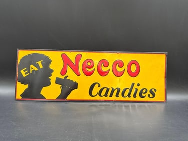 Vintage Necco Candies Tin Advertising Sign