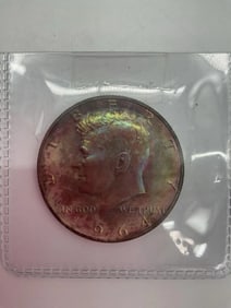 1964 Kennedy Half Dollar with Rainbow Toning