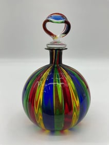 Murano Striped Art Glass Perfume Bottle