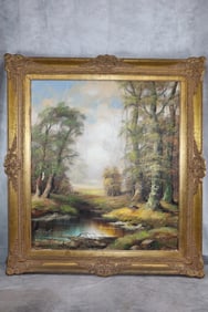 Forest Scene, Signed, Artist Unknown