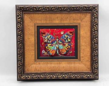 "A little Change Goes A Long Way (Red)" by Marcus Glenn (American, b.1968) Mixed Media