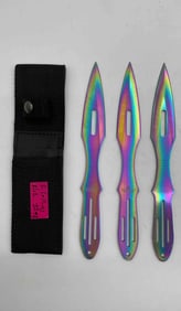 SnakeEye Tactical Rainbow Finish Throwing Knife with Sheath