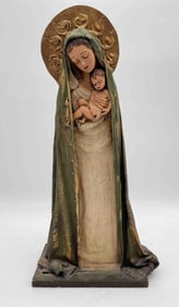 Handmade Mexican Madonna and Child Statue