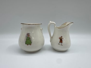 Pair of Vintage Nursery Rhyme Pitchers