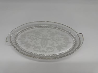 Etched Glass Serving Platter