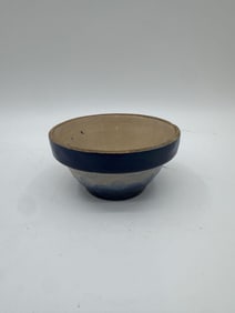 Blue and White Stoneware Mixing Bowl