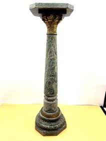 Antique French Marble & Bronze Pedestal