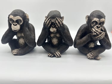 Hear No Evil, Speak No Evil, See No Evil Chimpanzee Figurines