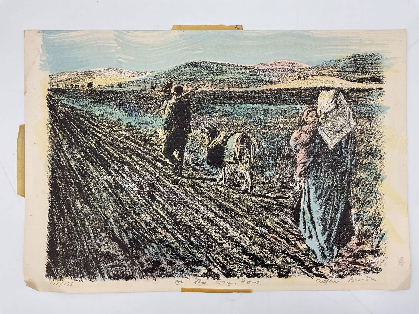 "On the Way Home" by Arthur Bar-on(Israel, b.1943) Lithograph (1 of 4)