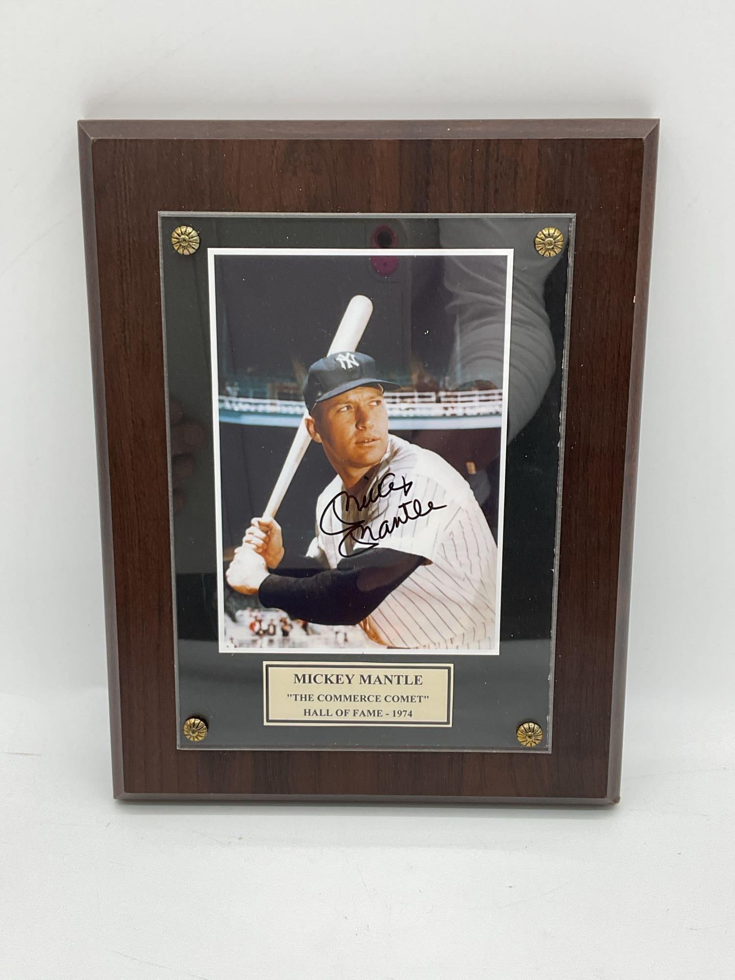 Mickey Mantle Signed Color Photo Plaque (1 of 3)