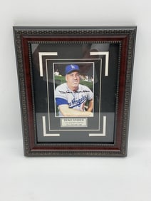 Duke Snider Signed Dodgers Photograph Plaque