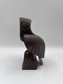 Hand-Carved Wooden Eagle Sculpture