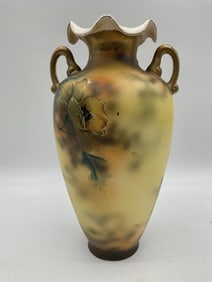Royal Nippon Nishiki Antique Floral Ruffled Top Vase
