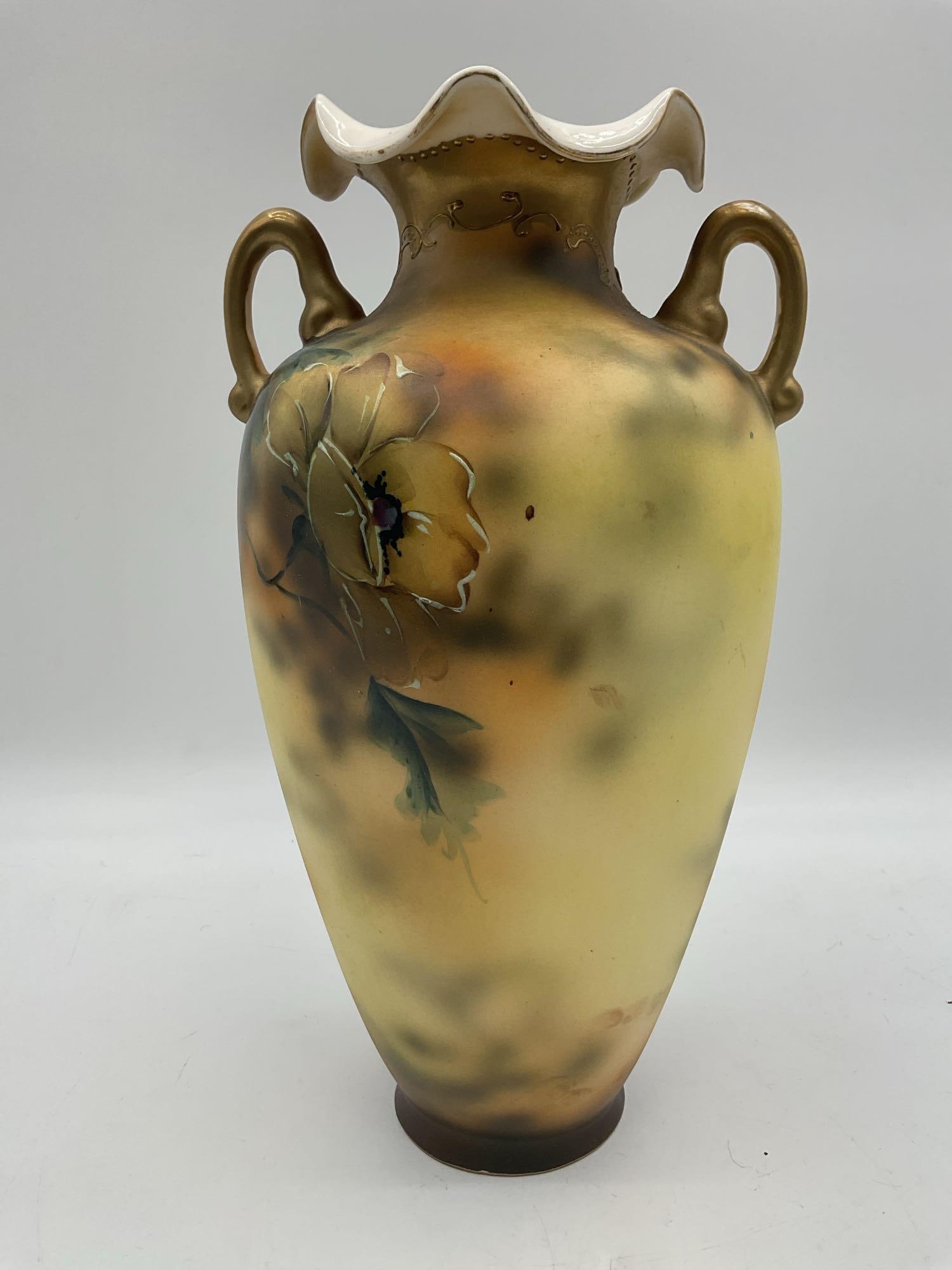 Royal Nippon Nishiki Antique Floral Ruffled Top Vase (1 of 3)